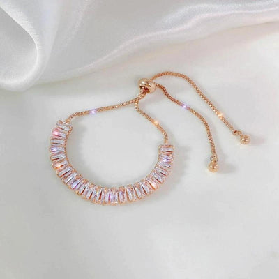 Bracelet ajustable en zircon cubique doré et argenté