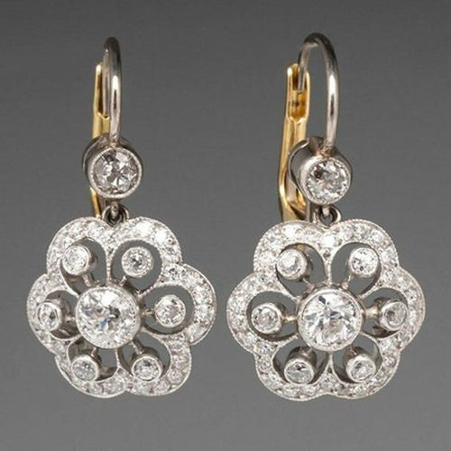 Retro Mandala Earrings with Crystal