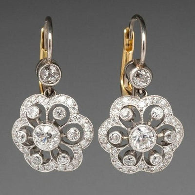 Vintage Mandala Earrings with Crystals