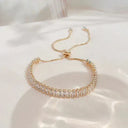 Bracelet ajustable en zircon cubique doré et argenté