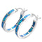 Chic Hoop Earrings with Blue Fire Opal
