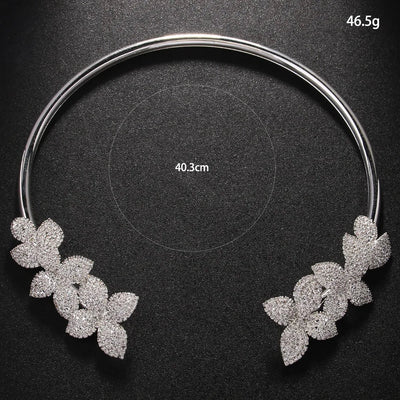 Elegant Crystal Flower Necklace