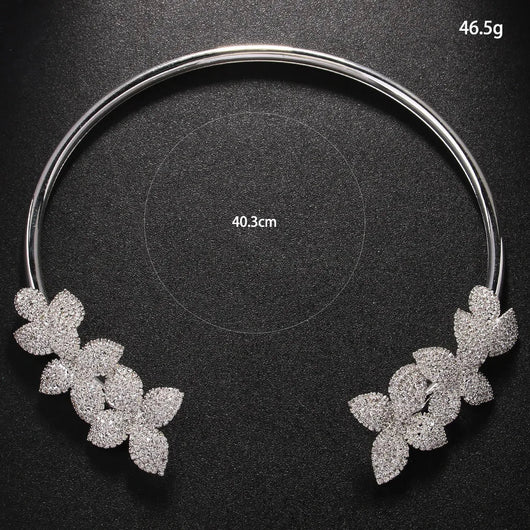 Elegant Crystal Flower Necklace