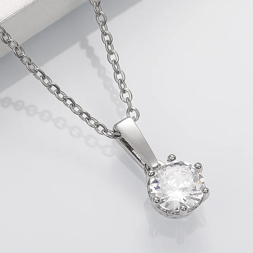 Classic Zircon Pendant Necklace