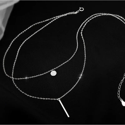 Double-Layer Sterling Silver Necklace