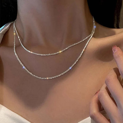 Double-Layer Crystal Necklace