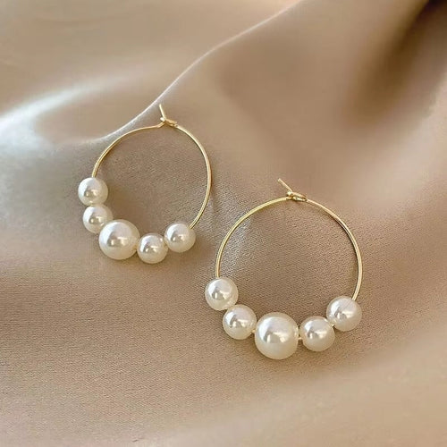 Boucles d'oreilles vintage en perles irrégulières
