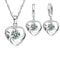 Sterling Silver Heart Necklace and Earring Set