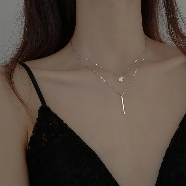 Collier double rang en argent sterling