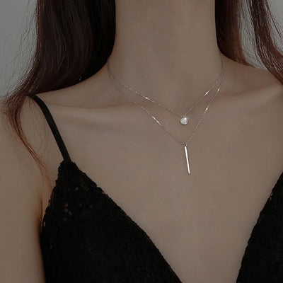 Double-Layer Sterling Silver Necklace