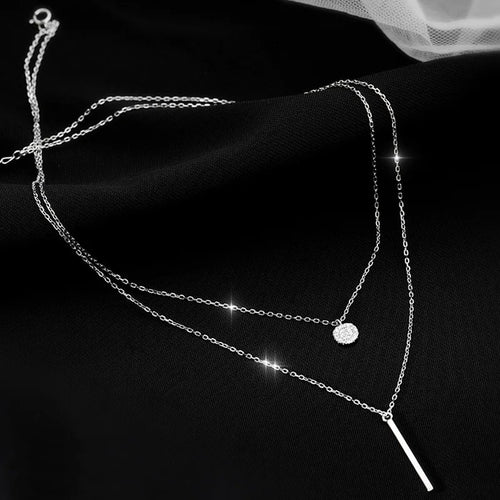 Double-Layer Sterling Silver Necklace