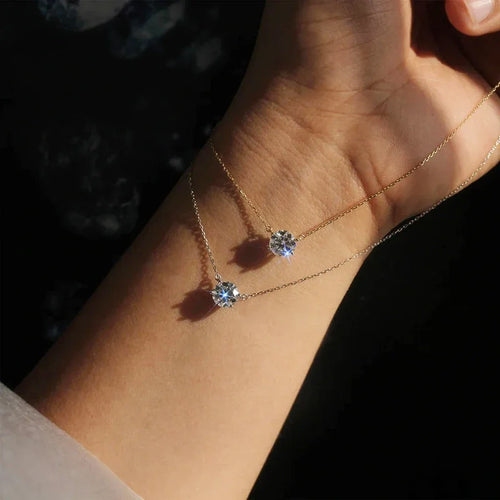 Elegant Solitaire Crystal Necklace