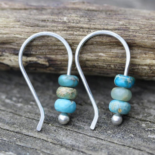 Boucles d'oreilles perles turquoises