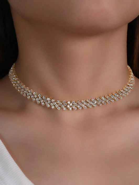 Elegant Rhinestone Choker Necklace