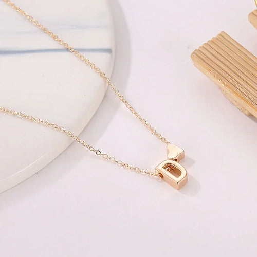 Elegant Gold Necklace with Heart Initial