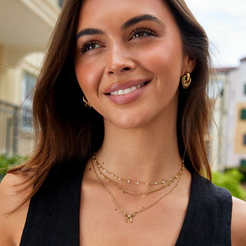 Minimalist Necklace with White Pearls