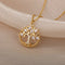 Gold Tree of Life Necklace with Crystal