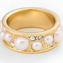 Gold Inlaid Pearl Ring