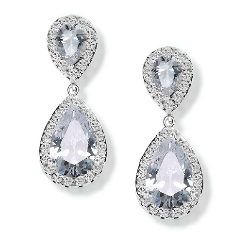 Boucles d'oreilles pendantes en zircone en forme de goutte