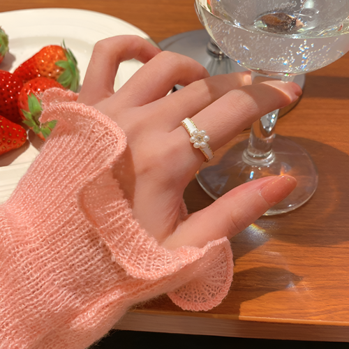 Bague vintage perle fleur