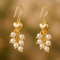 Boucles d'oreilles cœur en or et perle en goutte