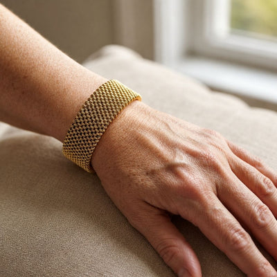 Bracelet classique ouvert en maille tressée vintage