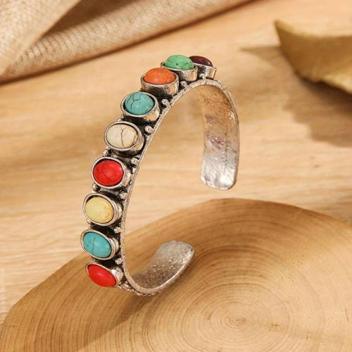 Bracelet vintage avec pierres colorées
