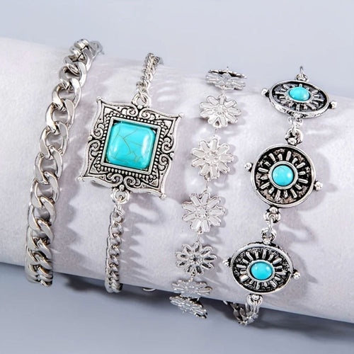 Ensemble de bracelets dorés superposés Sky Stone