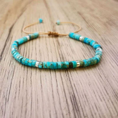 Bracelet turquoise perlé délicat intemporel