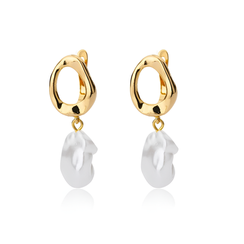 Boucles d'oreilles perles baroques modernes