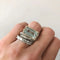 Vintage Silver Ring Set with Turquoise Glass