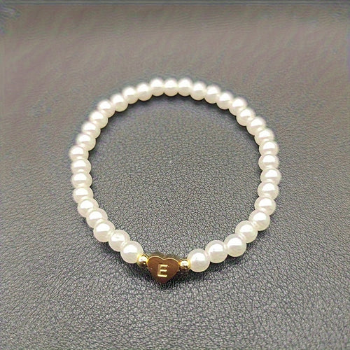 Chic A-Z Initial Bracelet with Heart Charm