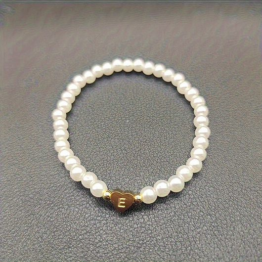 Chic A-Z Initial Bracelet with Heart Charm