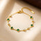 Gold Emerald Station Bracelet