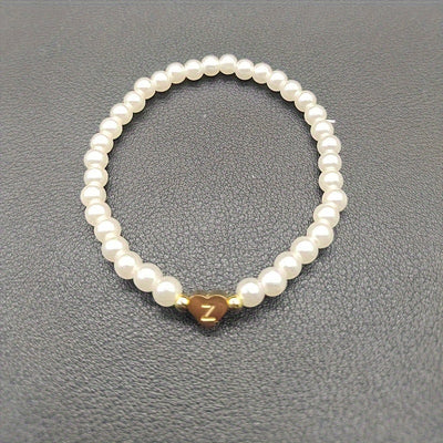 Chic A-Z Initial Bracelet with Heart Charm