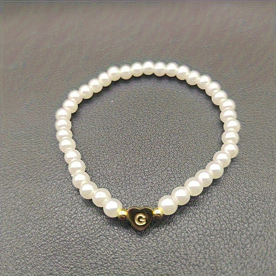 Chic A-Z Initial Bracelet with Heart Charm