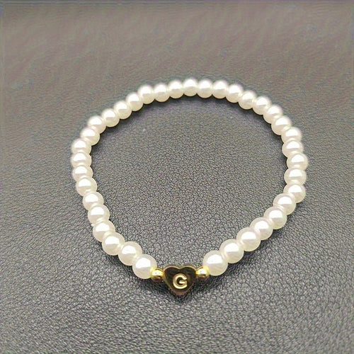 Chic A-Z Initial Bracelet with Heart Charm