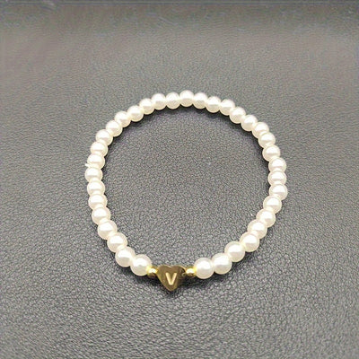 Chic A-Z Initial Bracelet with Heart Charm
