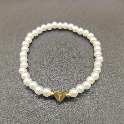 Chic A-Z Initial Bracelet with Heart Charm