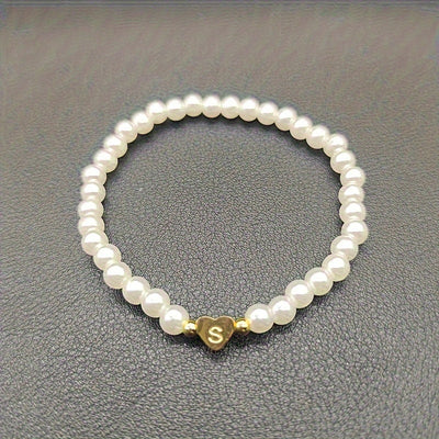 Chic A-Z Initial Bracelet with Heart Charm
