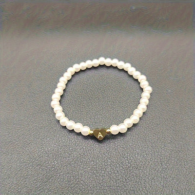 Chic A-Z Initial Bracelet with Heart Charm