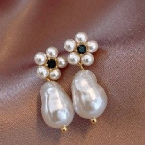 Boucles d'oreilles perles baroques vintage