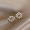 Elegant Opal Circle Bloom Earrings