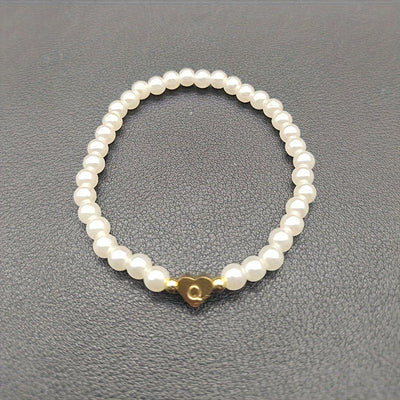 Chic A-Z Initial Bracelet with Heart Charm