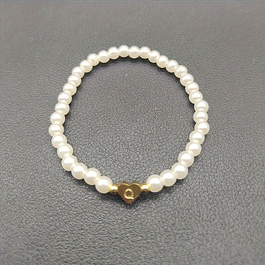 Chic A-Z Initial Bracelet with Heart Charm