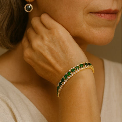 Golden green bracelet