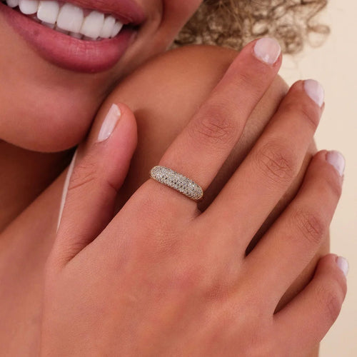 Bague double lumineuse vintage
