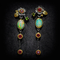 Bohemian Earrings with Opal and Red Zircon