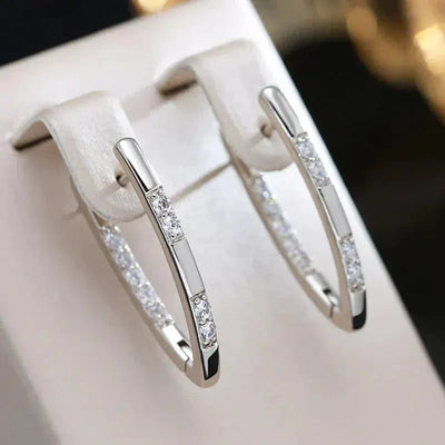 Sophisticated Earrings with Zircon Stones
