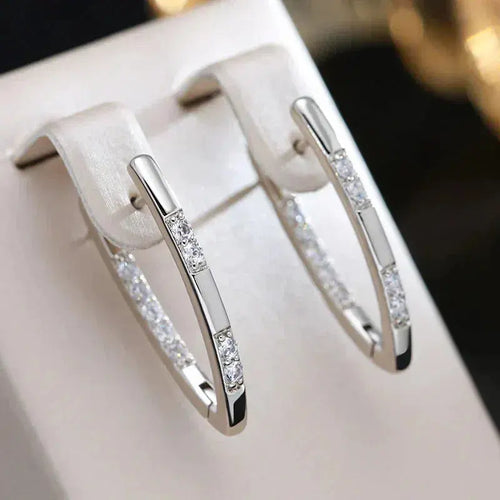 Sophisticated Earrings with Zircon Stones